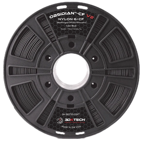 Carretel de filamento 3DXTech Obsidian Nylon 6+CF V2 preto