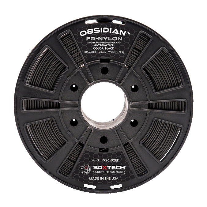 Carretel de filamento 3DXTech Obsidian FR-Nylon, retardante de chama