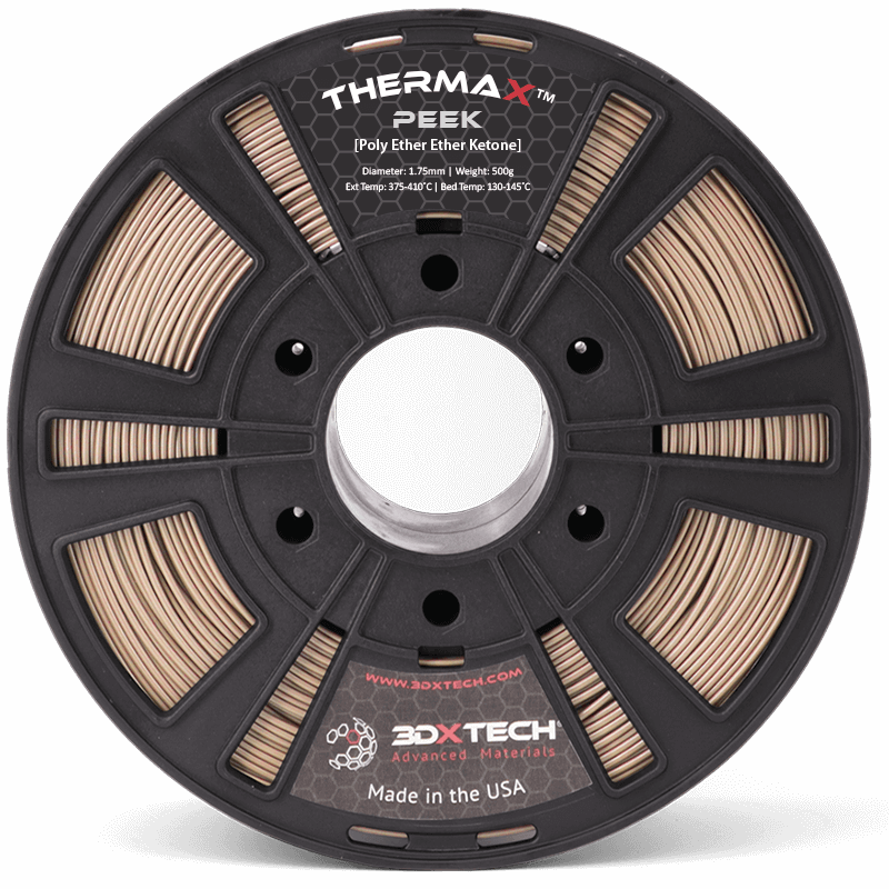 Carretel de filamento 3DXTech ThermaX PEEK natural de 1,75 mm e 500 g