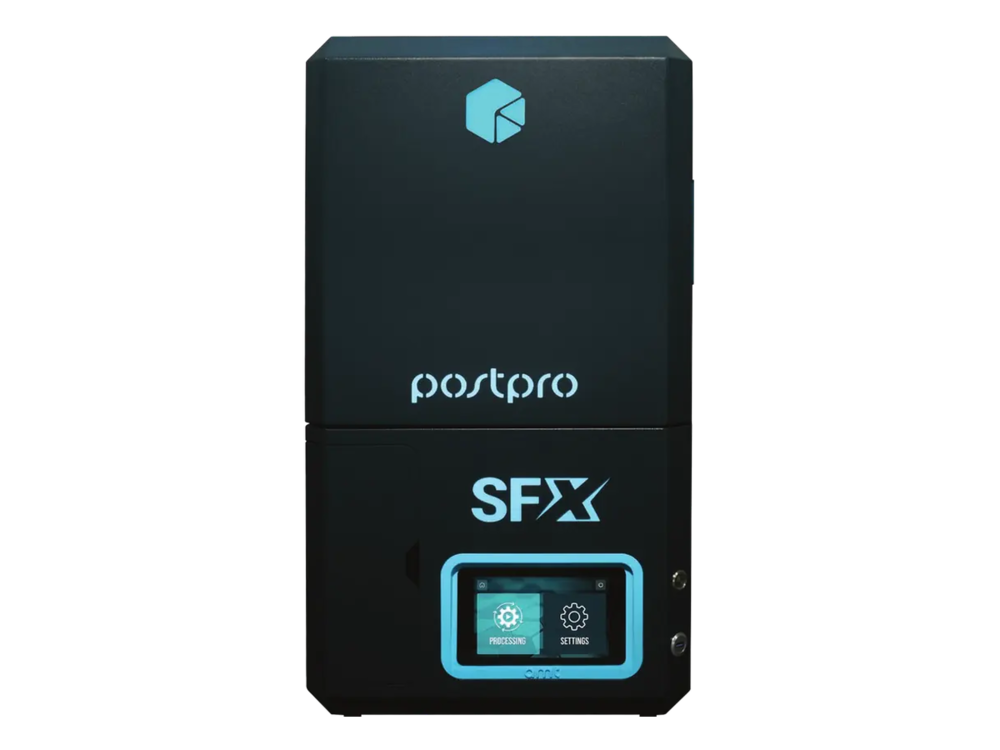 Sistema de bancada de alisamento a vapor AMT PostPro SFX, gabinete preto com tela de toque