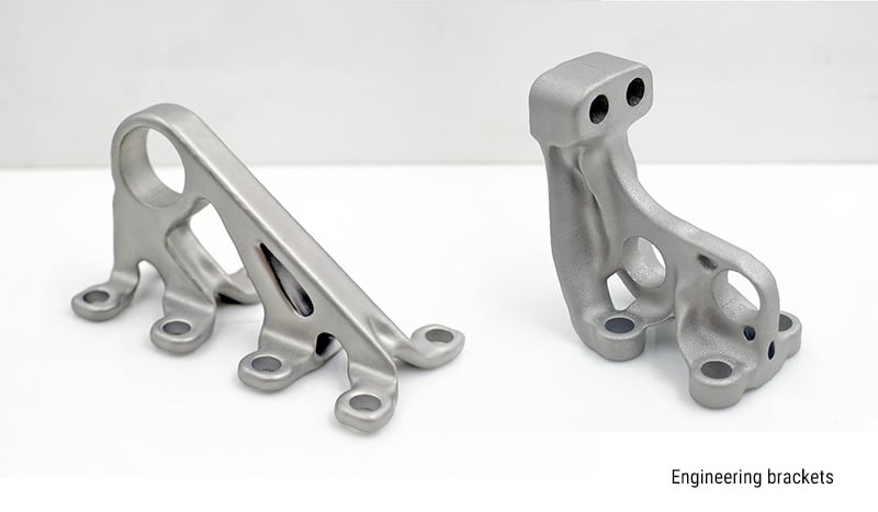 Suportes de engenharia em aço inox 316L impressos por SLM