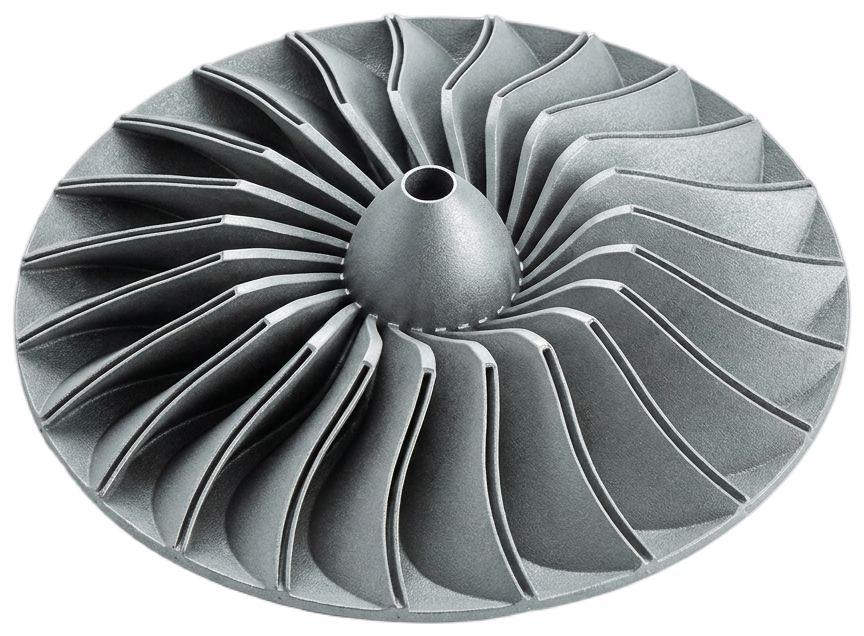Impeller radial metálico impresso em 3D por SLM com pó Farsoon