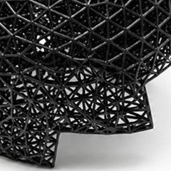 Textura da superfície de peça impressa por SLS em TPU, pó plástico Farsoon