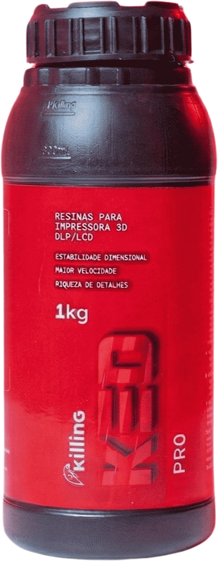 Frasco de 1 kg da resina KED PRO para impressora 3D DLP e LCD