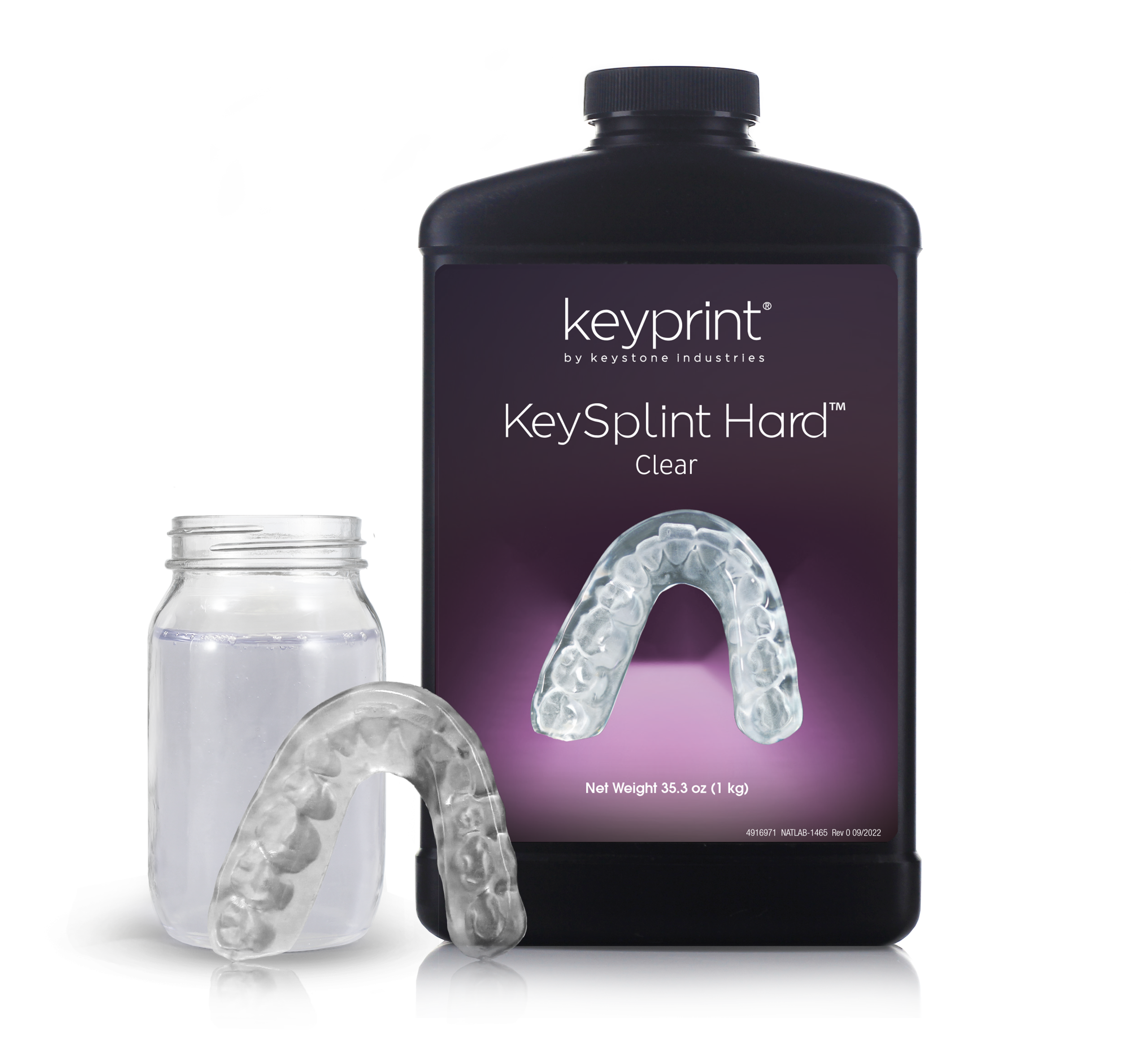 Frasco transparente da resina Keystone KeySplint Hard