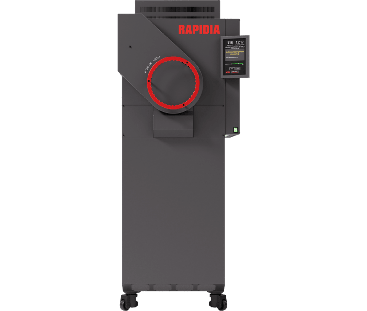 Forno de sinterização a vácuo Rapidia F2 para o processo ColdMetalFusion, em vista frontal