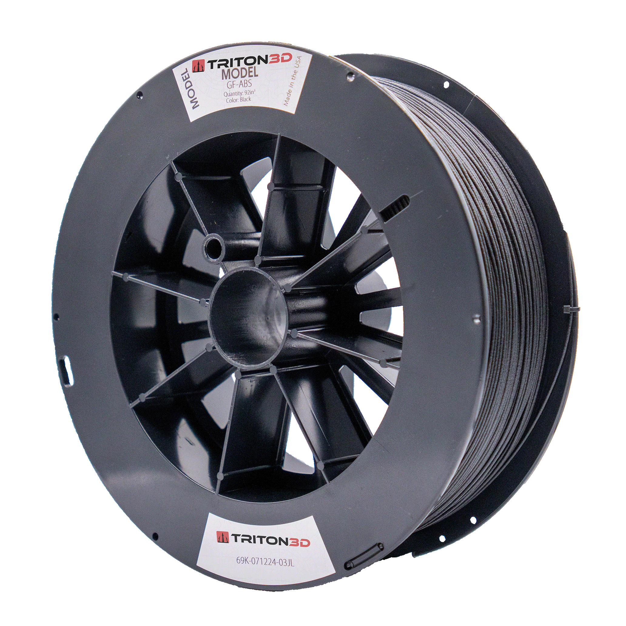 Carretel de filamento Triton3D ABS+GF preto, compatível com impressoras Stratasys