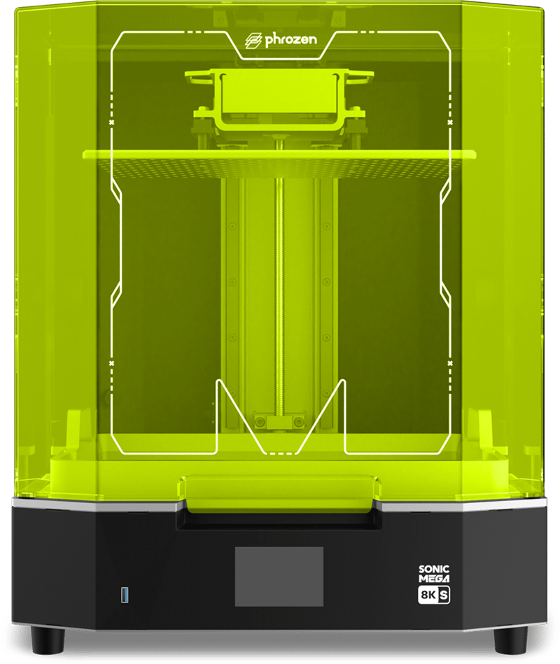 Impressora 3D de resina Phrozen Sonic Mega 8K S, vista frontal