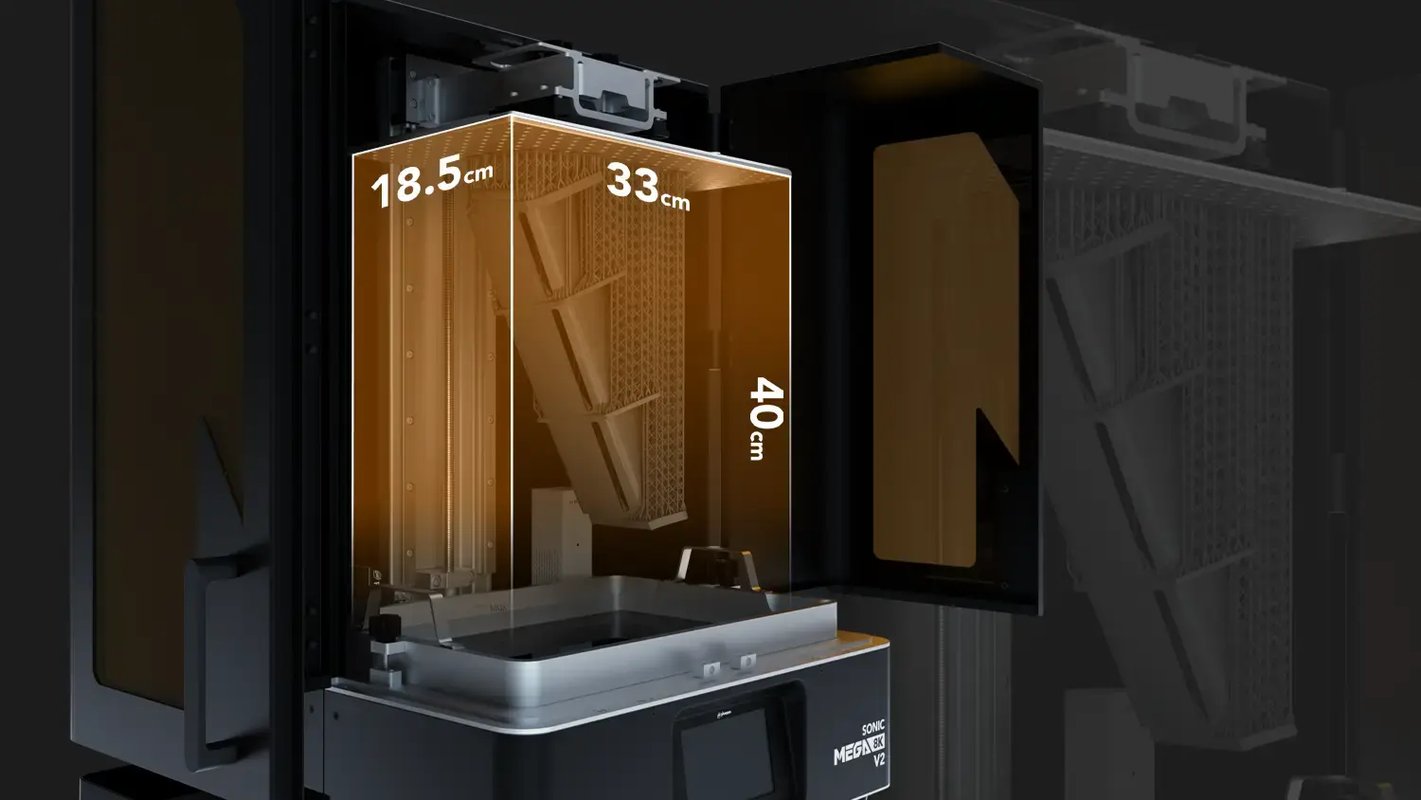 Peças impressas em resina na plataforma da impressora 3D Phrozen