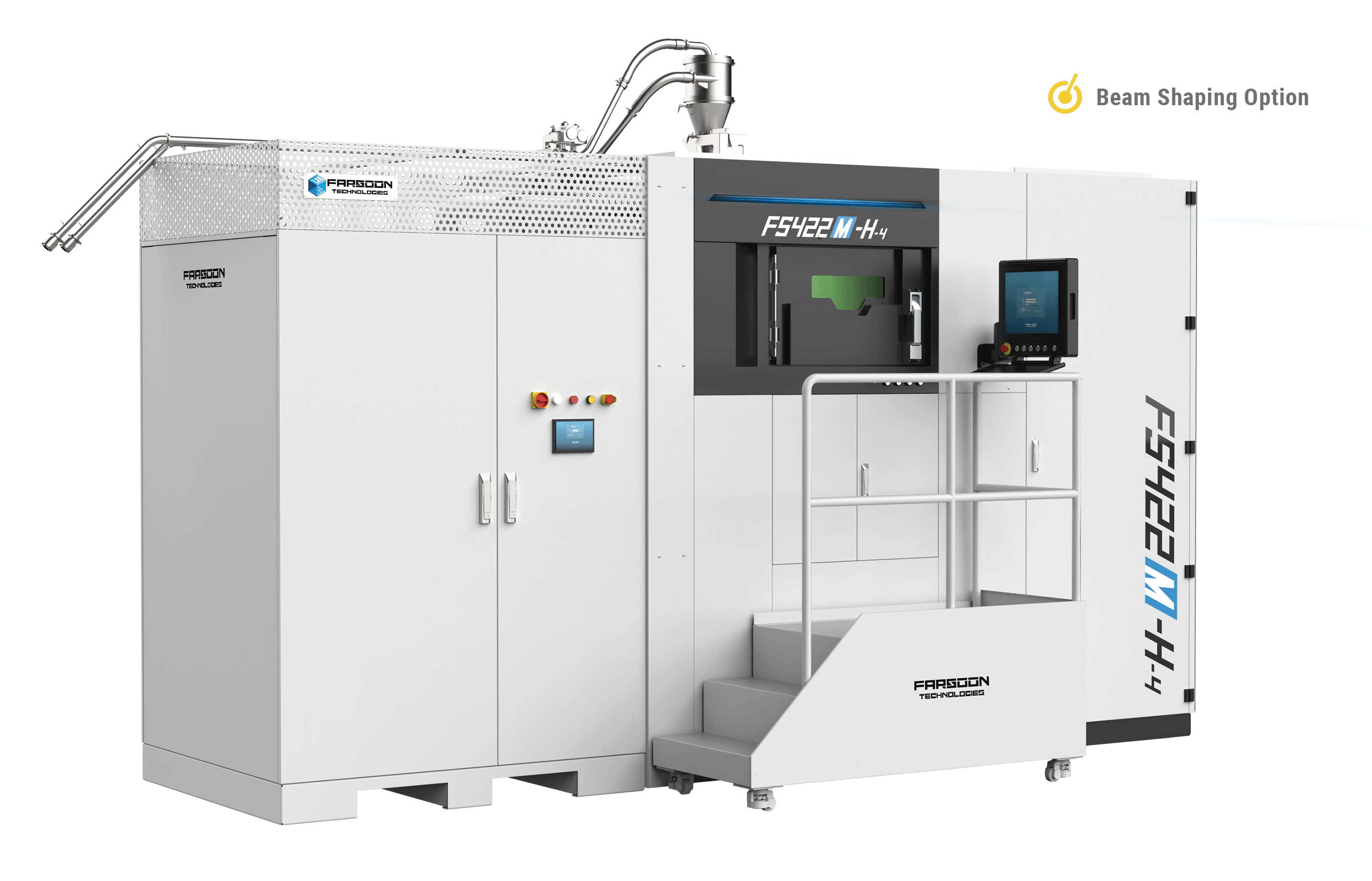 Impressora 3D de metal Farsoon FS422M em vista de três quartos
