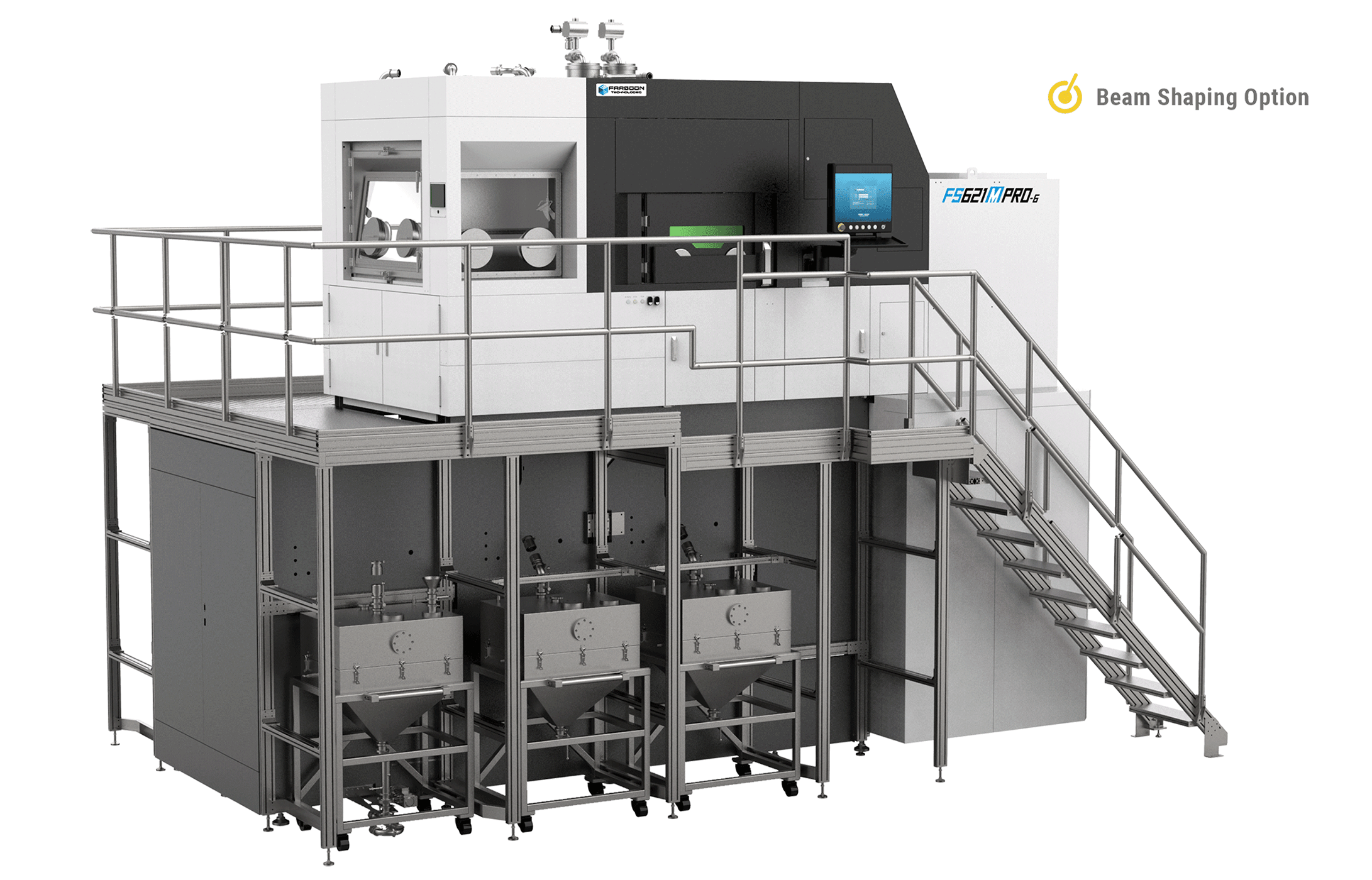 Impressora 3D de metal Farsoon FS621M em vista de três quartos