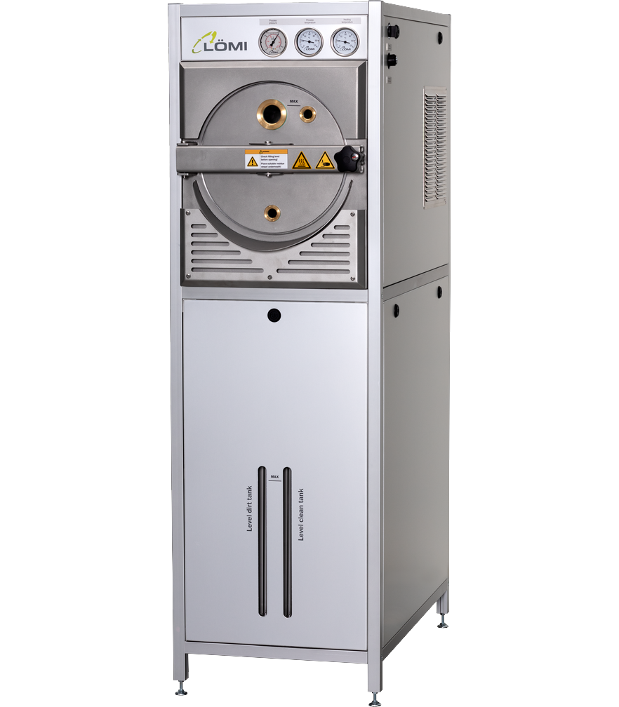 Debinder LÖMI CMF Debind 30 em aço inox, em vista frontal