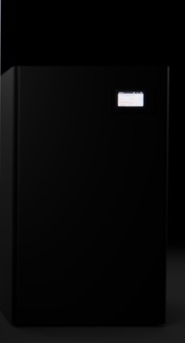 Debinder Markforged Wash-1, gabinete preto, em vista frontal