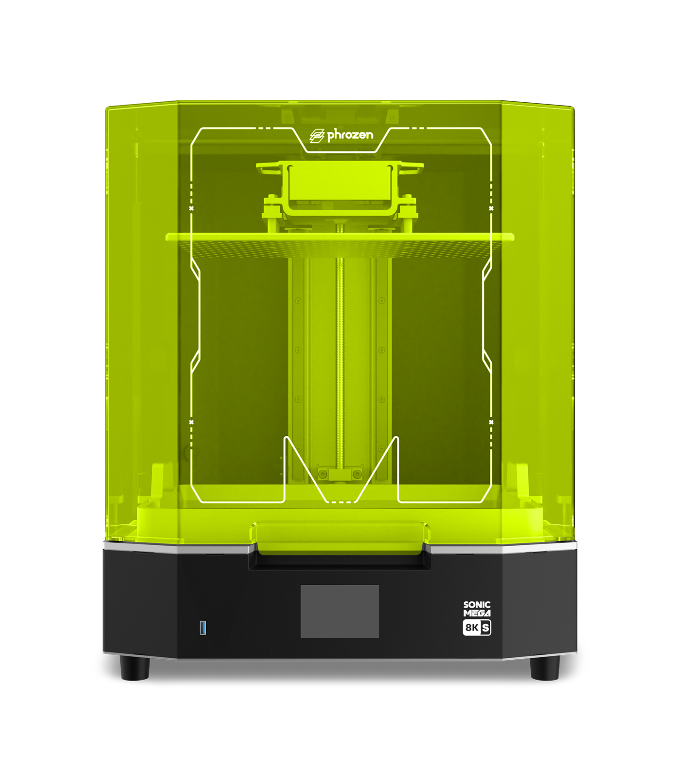 Impressora 3D de resina Phrozen Sonic Mega 8K S em vista frontal